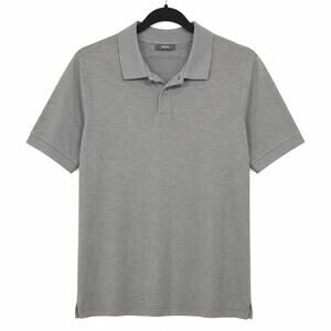 Vince Men's XL Gray Polo Shirt Short Sleeve Casual Lightweight Luxury Basic